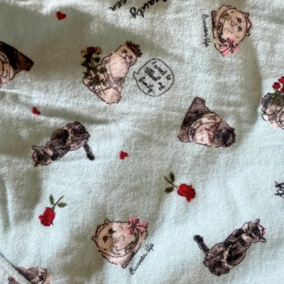 PJ Salvage Flannel Beauty Queen Cats Pajamas Set - Picture 8 of 8